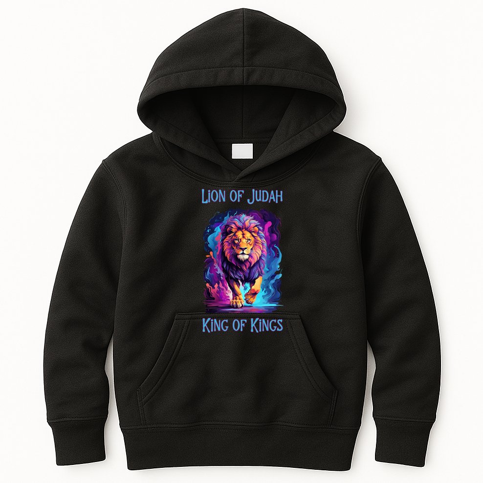 Lion of Judah Christian King of Kings Faith Kids Hoodie