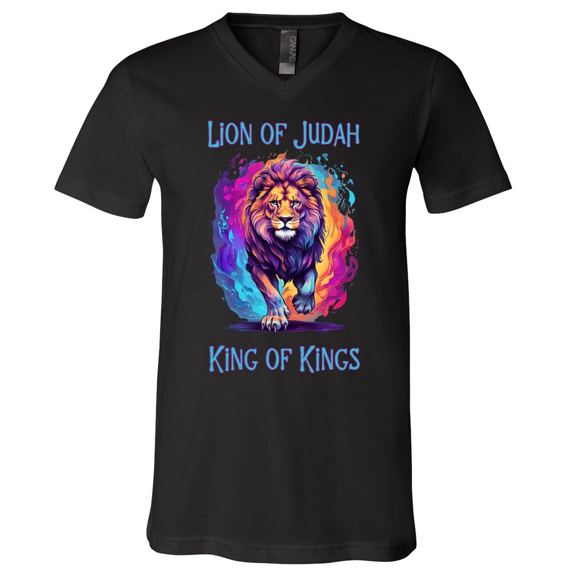 Lion of Judah Christian King of Kings Faith V-Neck T-Shirt
