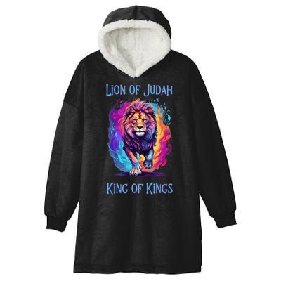 Lion of Judah Christian King of Kings Faith Hooded Wearable Blanket
