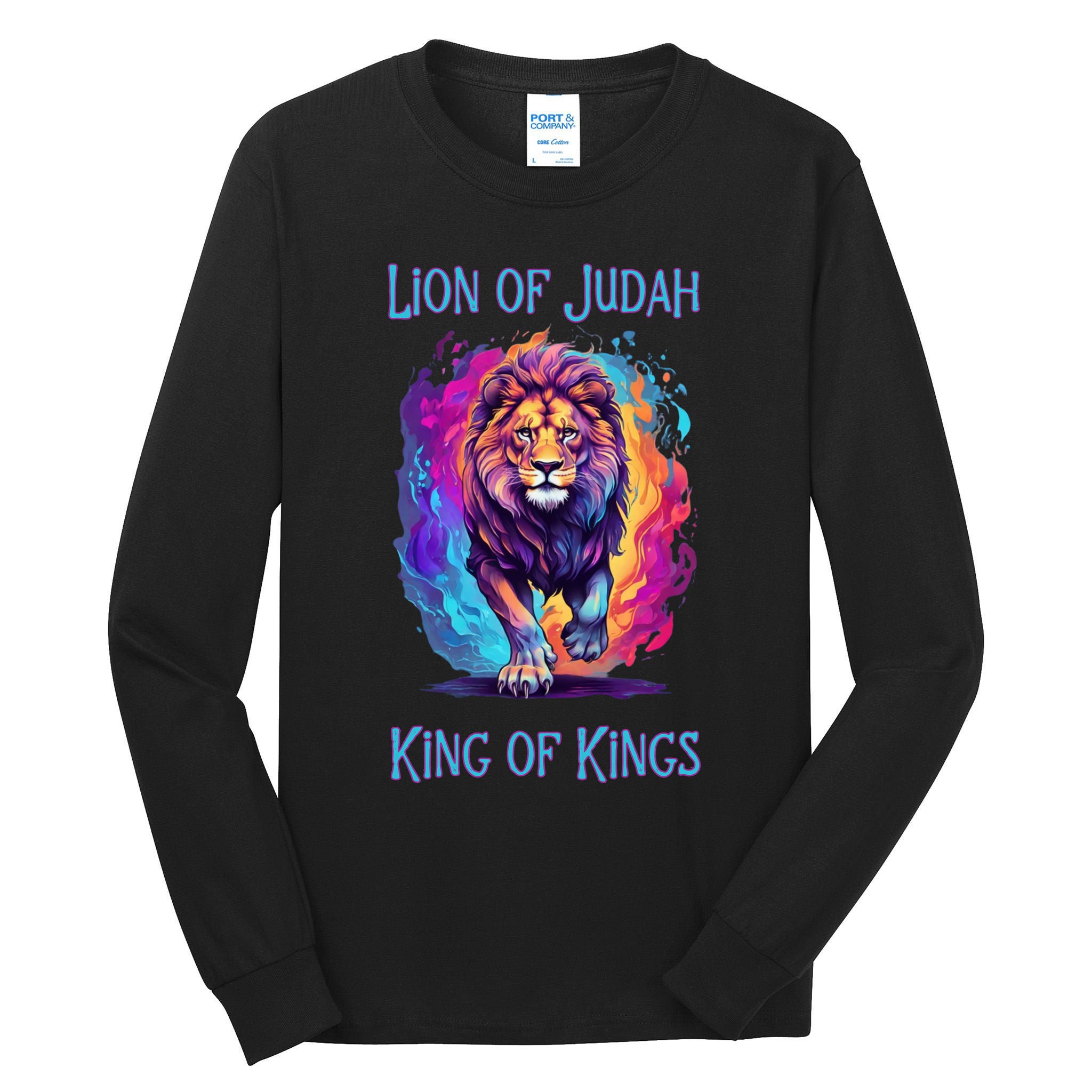 Lion of Judah Christian King of Kings Faith Tall Long Sleeve T-Shirt