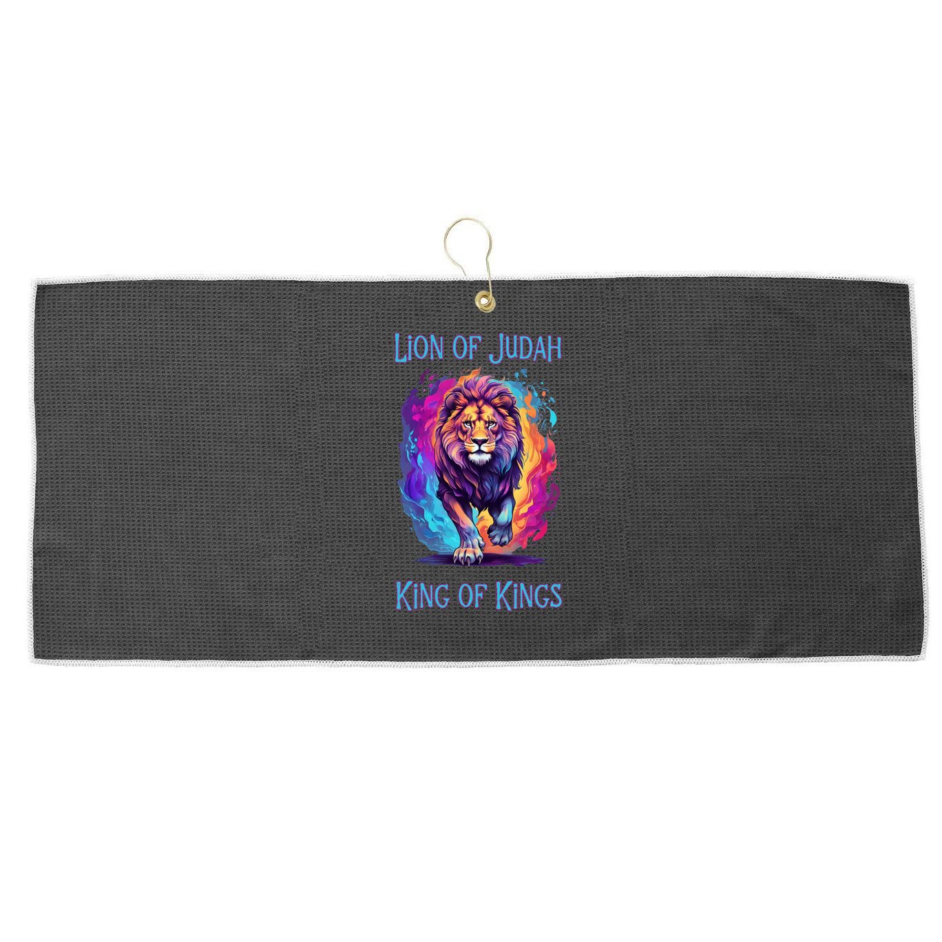 Lion of Judah Christian King of Kings Faith Large Microfiber Waffle Golf Towel