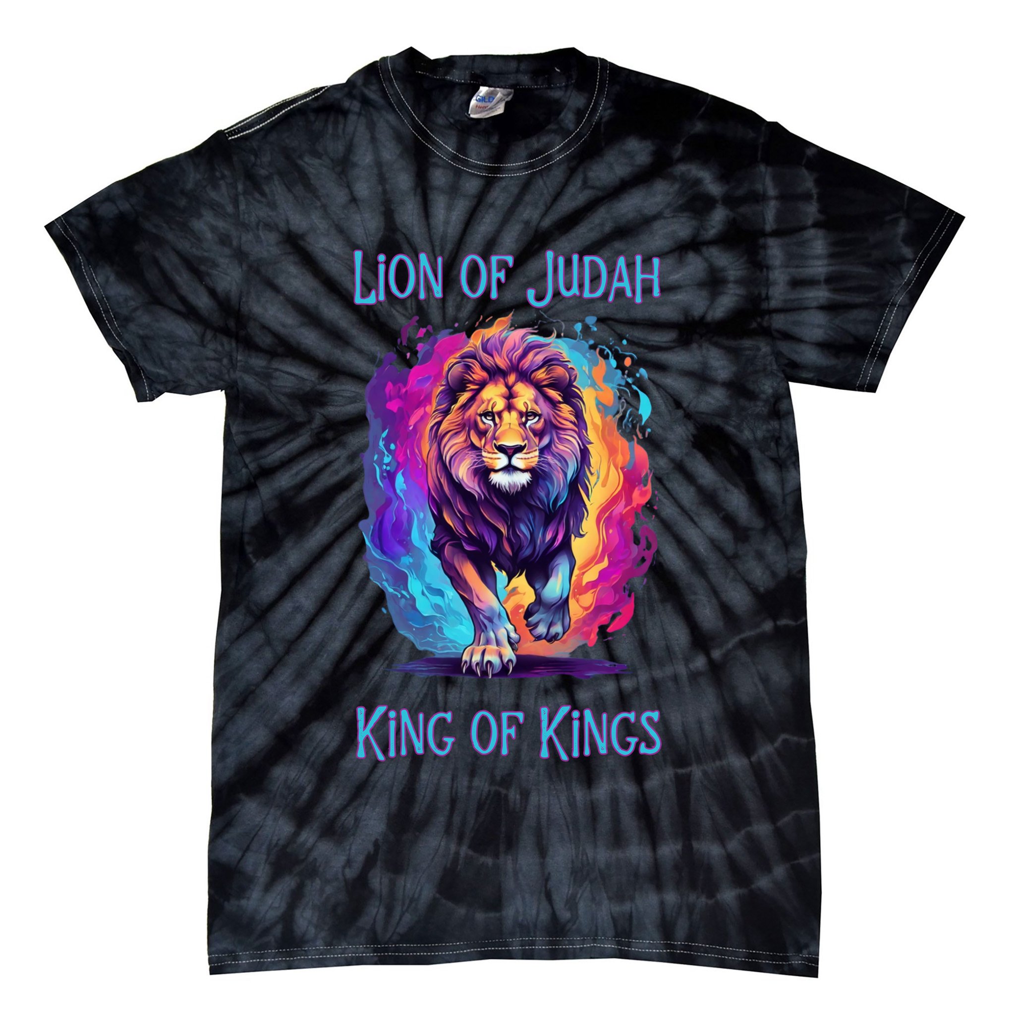 Lion of Judah Christian King of Kings Faith Tie-Dye T-Shirt