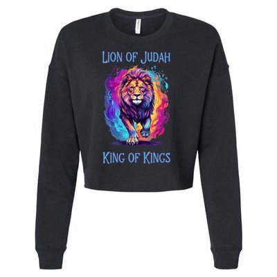 Lion of Judah Christian King of Kings Faith Cropped Pullover Crew