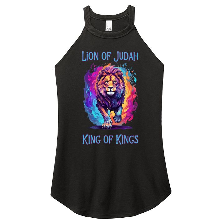 Lion of Judah Christian King of Kings Faith Women's Perfect Tri Rocker Tank