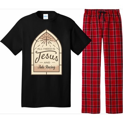 Lover Of Jesus And Auto Racing Fan Gift Pajama Set