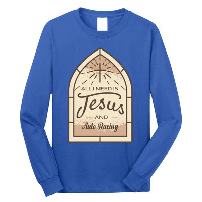 Lover Of Jesus And Auto Racing Fan Gift Long Sleeve Shirt