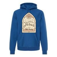 Lover Of Jesus And Auto Racing Fan Gift Premium Hoodie