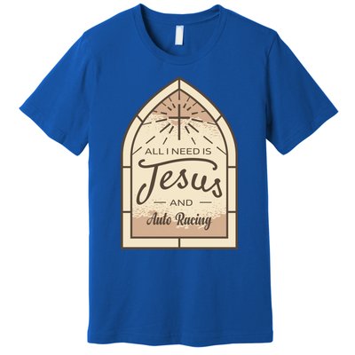 Lover Of Jesus And Auto Racing Fan Gift Premium T-Shirt