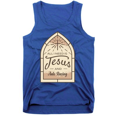 Lover Of Jesus And Auto Racing Fan Gift Tank Top