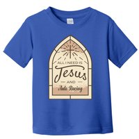 Lover Of Jesus And Auto Racing Fan Gift Toddler T-Shirt