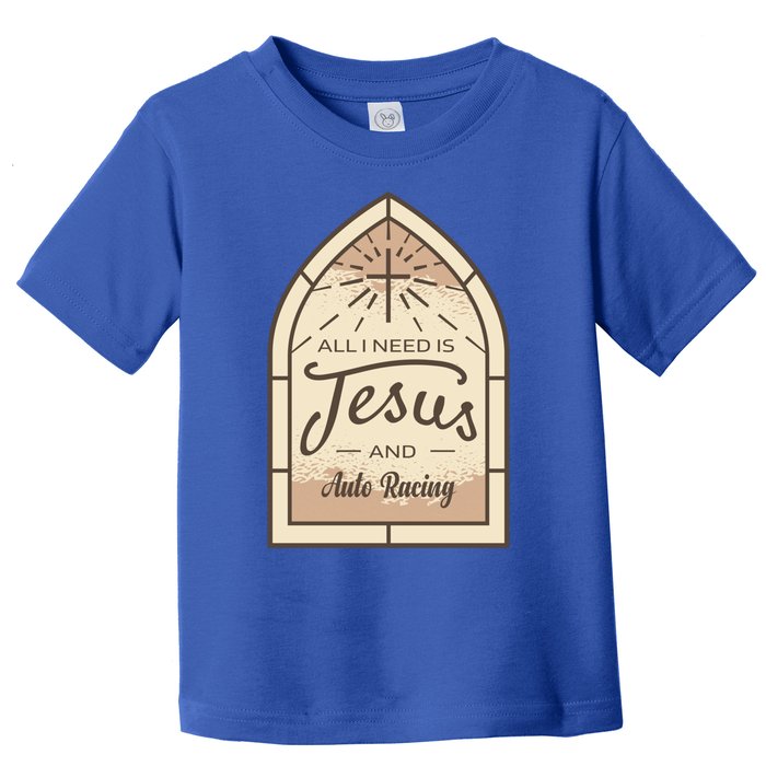 Lover Of Jesus And Auto Racing Fan Gift Toddler T-Shirt