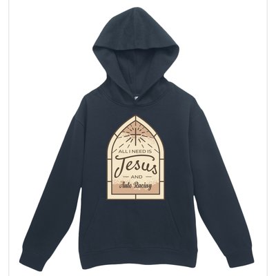 Lover Of Jesus And Auto Racing Fan Gift Urban Pullover Hoodie