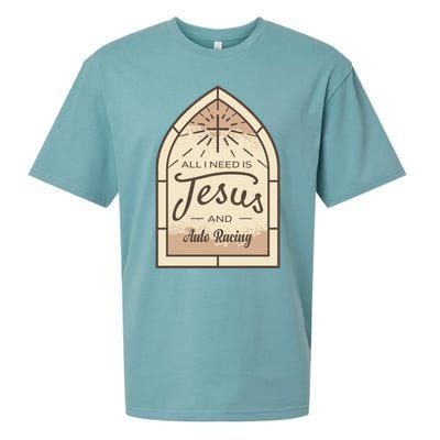 Lover Of Jesus And Auto Racing Fan Gift Sueded Cloud Jersey T-Shirt