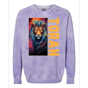 Lion Of Judah Messianic Hebrew Roots Torah Observant Colorblast Crewneck Sweatshirt