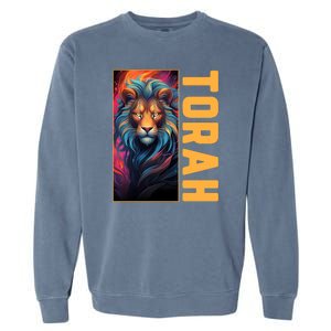 Lion Of Judah Messianic Hebrew Roots Torah Observant Garment-Dyed Sweatshirt