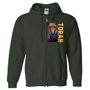 Lion Of Judah Messianic Hebrew Roots Torah Observant Full Zip Hoodie