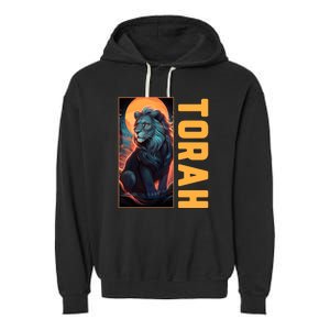 Lion Of Judah Messianic Hebrew Roots Torah Observant Garment-Dyed Fleece Hoodie