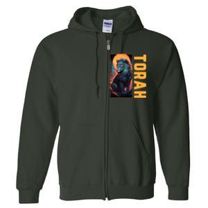 Lion Of Judah Messianic Hebrew Roots Torah Observant Full Zip Hoodie