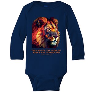 Lion Of Judah Jesus Revelation Bible Verse Christian Baby Long Sleeve Bodysuit