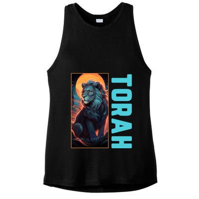 Lion Of Judah Messianic Hebrew Roots Torah Observant Ladies PosiCharge Tri-Blend Wicking Tank