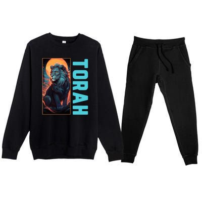 Lion Of Judah Messianic Hebrew Roots Torah Observant Premium Crewneck Sweatsuit Set