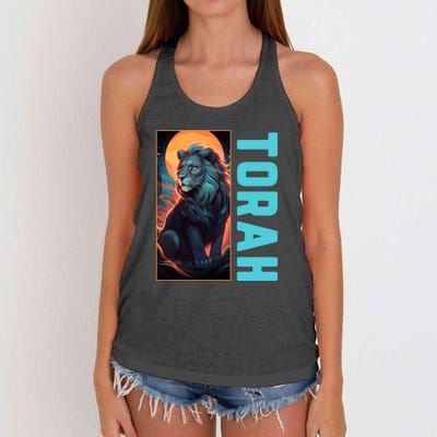 Lion Of Judah Messianic Hebrew Roots Torah Observant Women's Knotted Racerback Tank