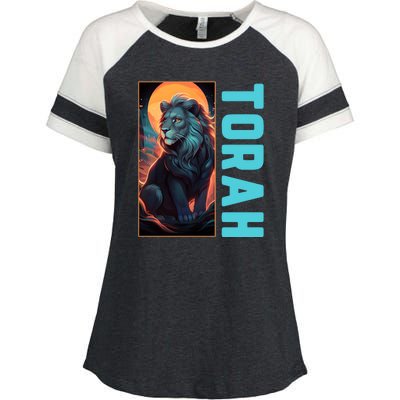 Lion Of Judah Messianic Hebrew Roots Torah Observant Enza Ladies Jersey Colorblock Tee