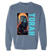 Lion Of Judah Messianic Hebrew Roots Torah Observant Garment-Dyed Sweatshirt
