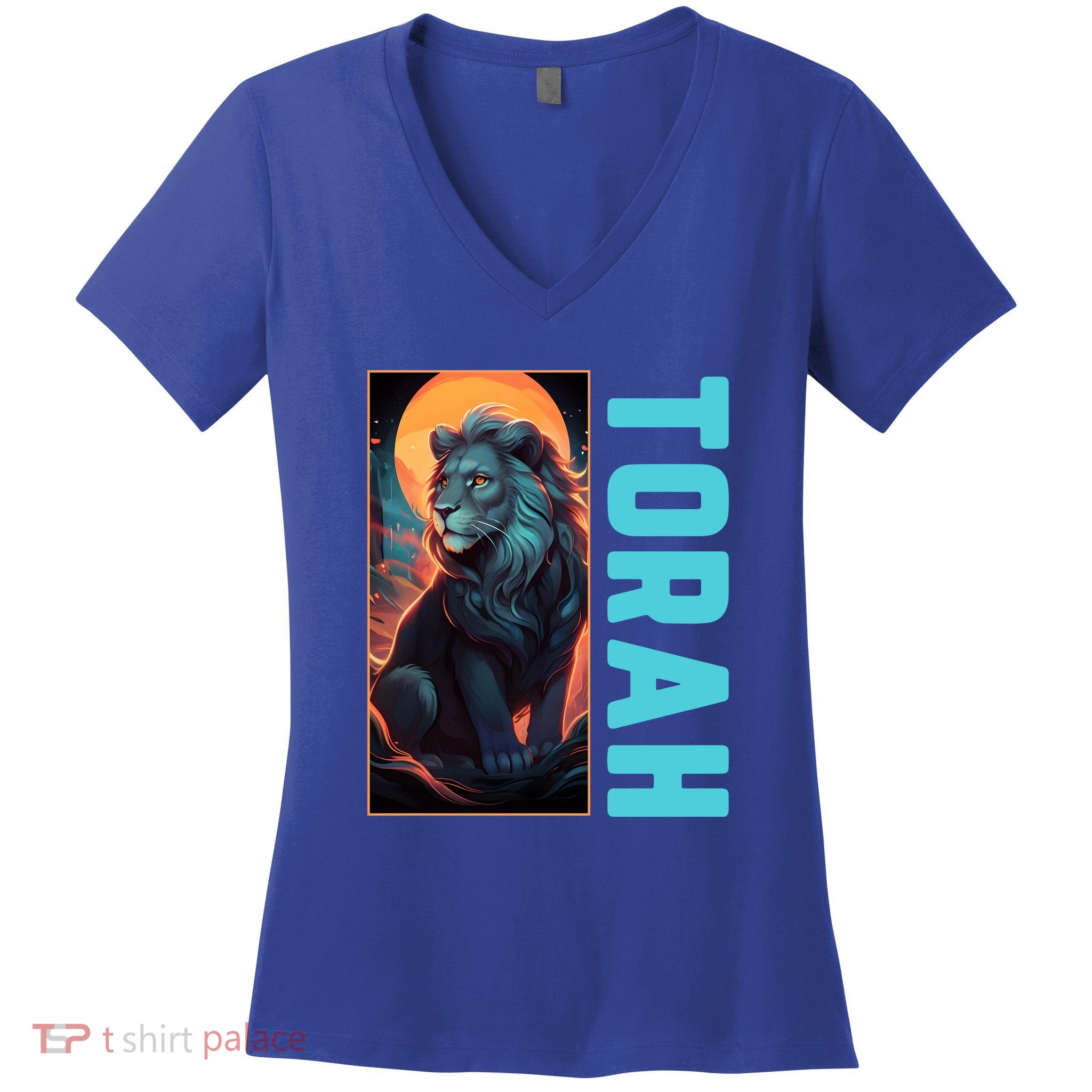 Lion Of Judah Messianic Hebrew Roots Torah Observant Women's V-Neck T-Shirt
