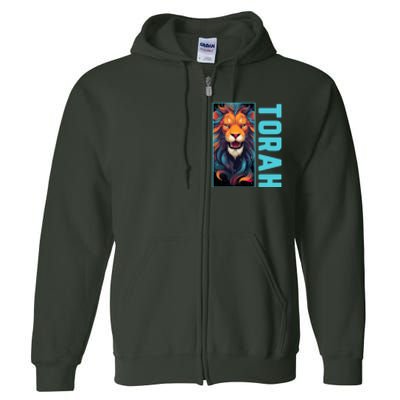 Lion Of Judah Messianic Hebrew Roots Torah Observant Full Zip Hoodie