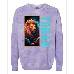 Lion Of Judah Messianic Hebrew Roots Torah Observant Colorblast Crewneck Sweatshirt