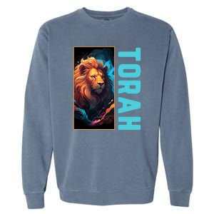 Lion Of Judah Messianic Hebrew Roots Torah Observant Garment-Dyed Sweatshirt