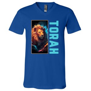 Lion Of Judah Messianic Hebrew Roots Torah Observant V-Neck T-Shirt