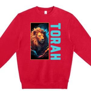 Lion Of Judah Messianic Hebrew Roots Torah Observant Premium Crewneck Sweatshirt