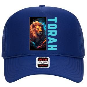 Lion Of Judah Messianic Hebrew Roots Torah Observant High Crown Mesh Back Trucker Hat