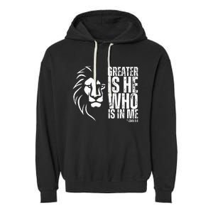 Lion Of Judah Christian Bible Verse Garment-Dyed Fleece Hoodie