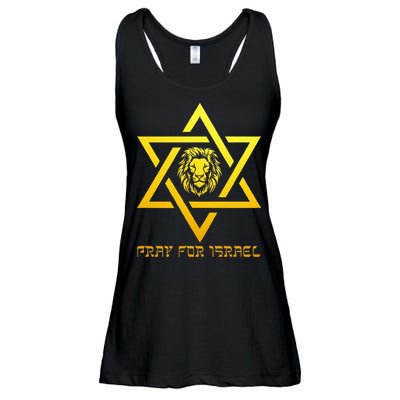 Lion of Judah, Pray For Israel, Jewish Star of David Ladies Essential Flowy Tank