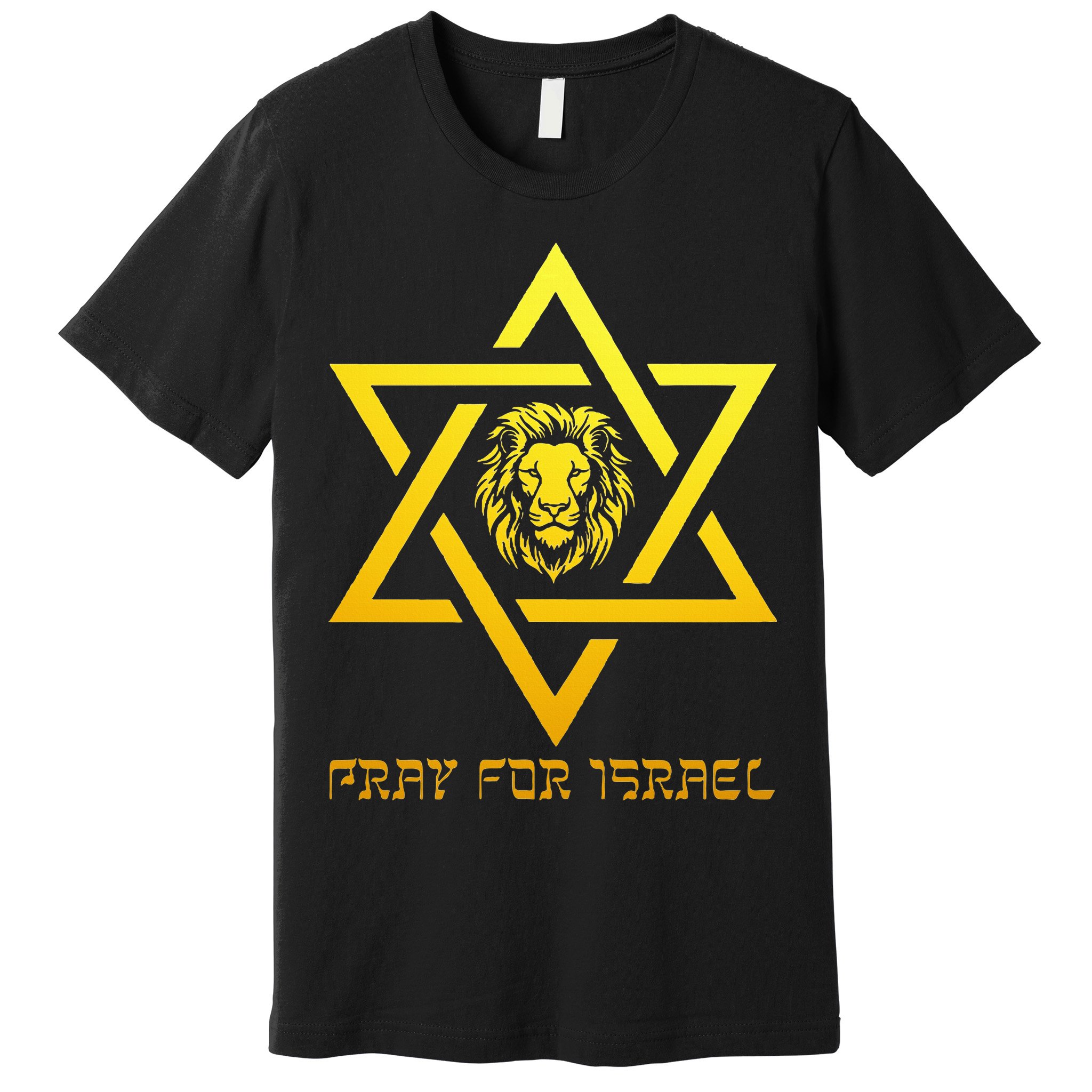 Lion of Judah, Pray For Israel, Jewish Star of David Premium T-Shirt