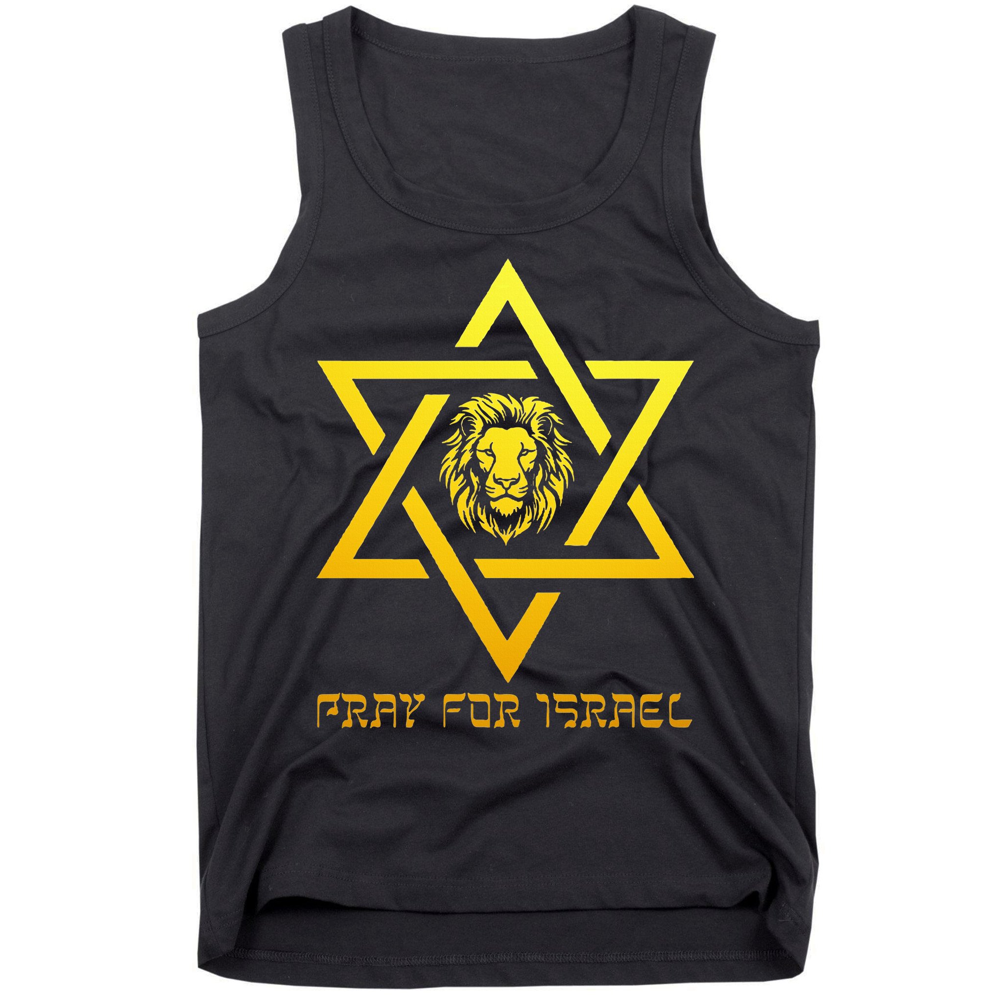 Lion of Judah, Pray For Israel, Jewish Star of David Tank Top