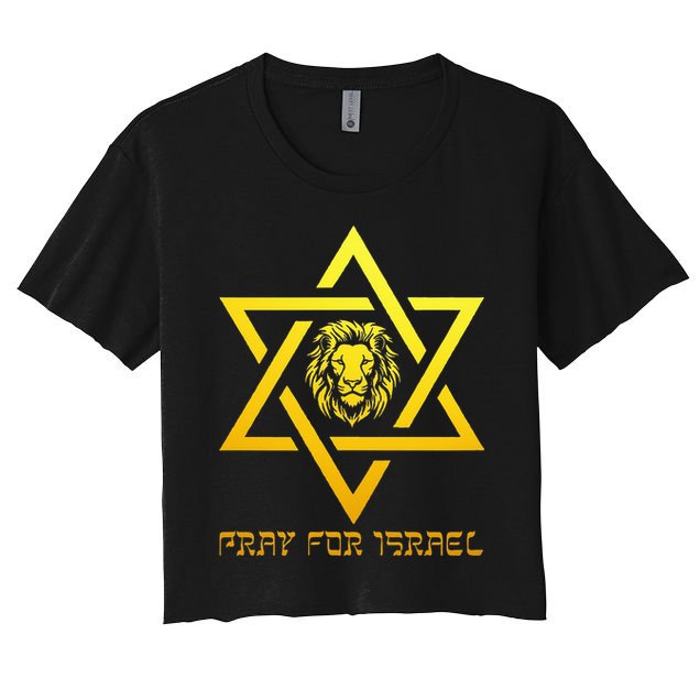Lion of Judah, Pray For Israel, Jewish Star of David Crop Top