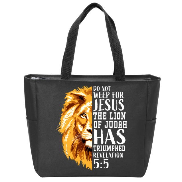 Lion Of Judah Christian Religious Verse Sayings Gift Men Him 31 Zip Tote Bag
