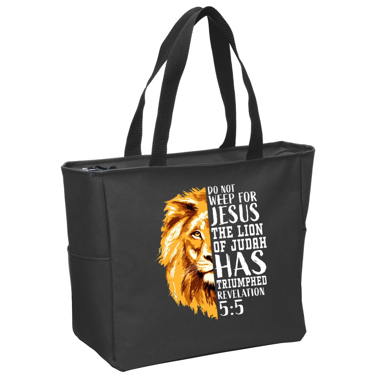 Lion Of Judah Christian Religious Verse Sayings Gift Men Him 31 Zip Tote Bag