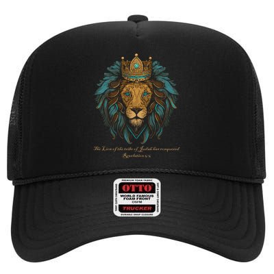 Lion Of Judah Jesus Revelation Bible Verse Christian High Crown Mesh Back Trucker Hat