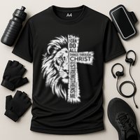 Lion Of Judah And Cross With Philippians 413 Cooling Performance Crew T-Shirt
