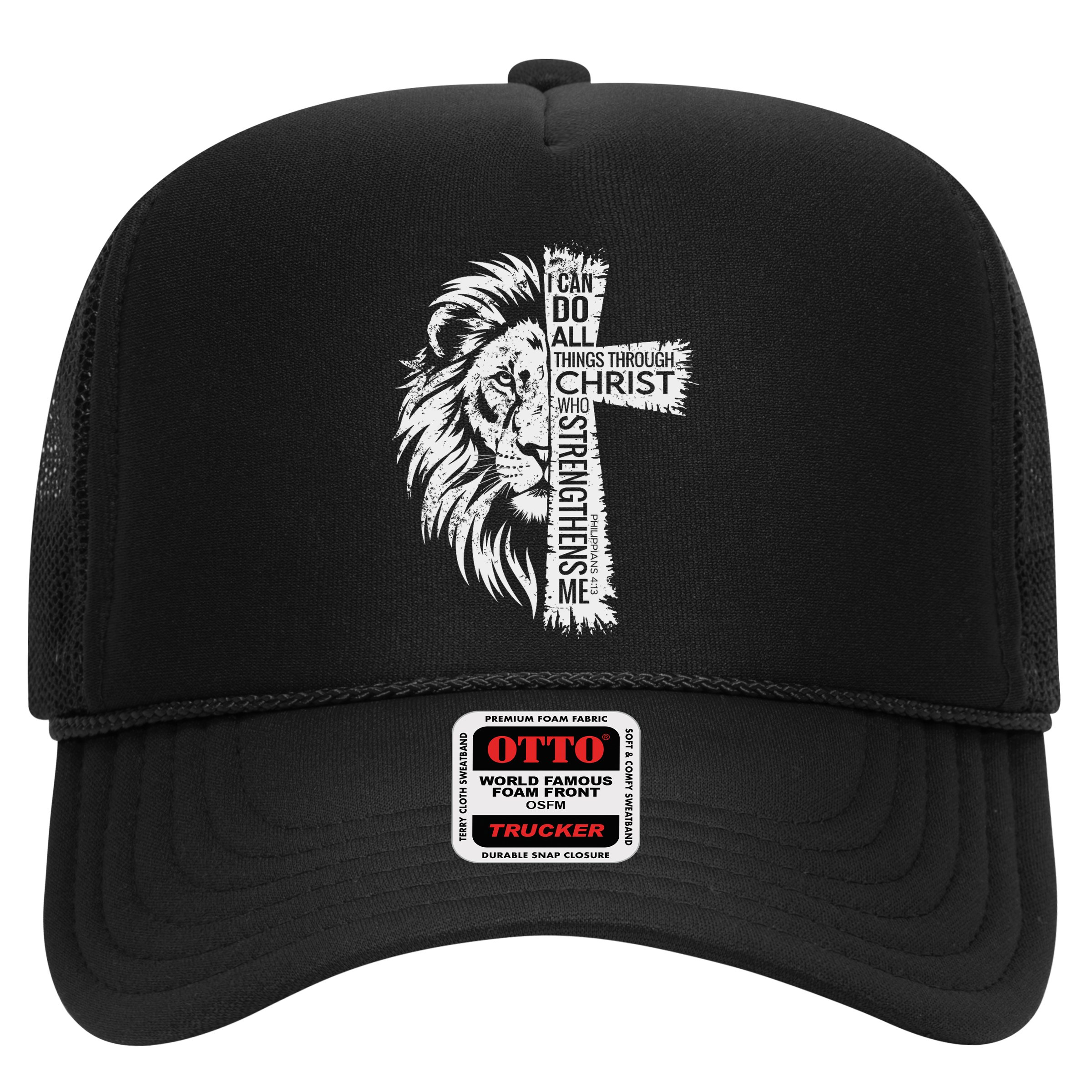 Lion Of Judah And Cross With Philippians 413 Hat