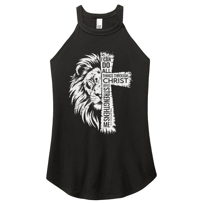 Lion Of Judah And Cross With Philippians 413 Women's Perfect Tri Rocker Tank