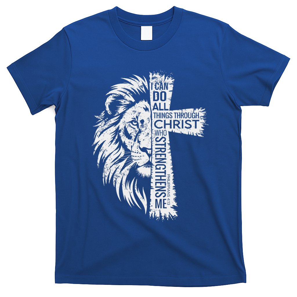 Lion Of Judah And Cross With Philippians 413 T-Shirt