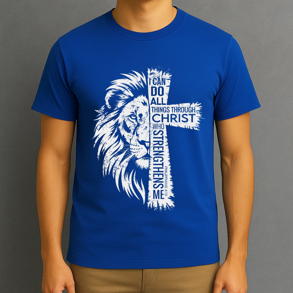 Lion Of Judah And Cross With Philippians 413 T-Shirt