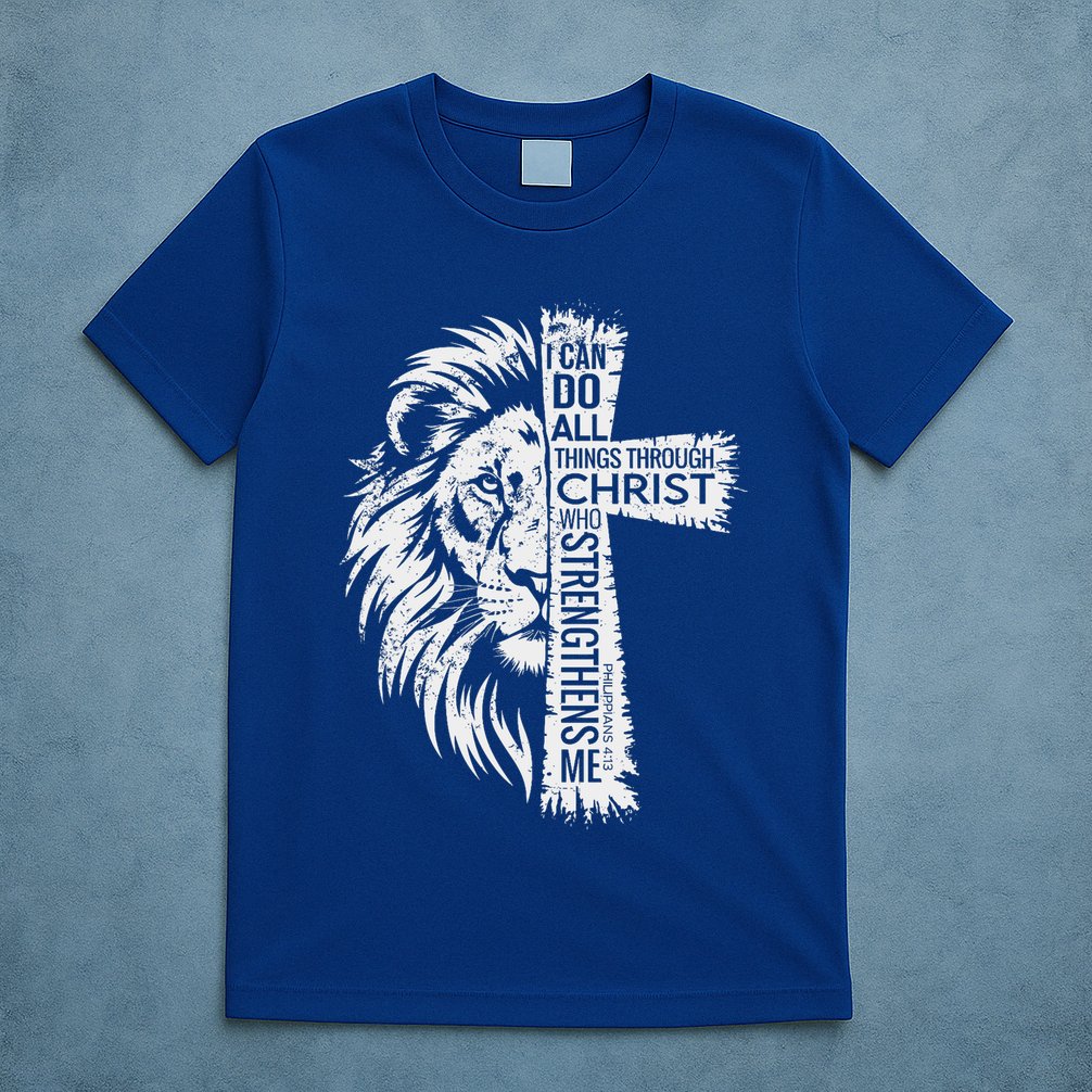 Lion Of Judah And Cross With Philippians 413 T-Shirt