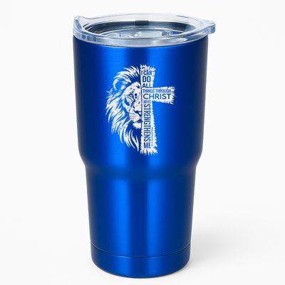 Lion Of Judah And Cross With Philippians 413 Tumbler